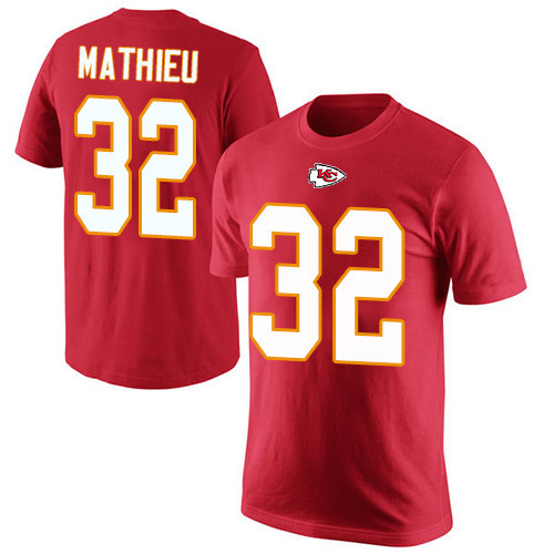 Men Kansas City Chiefs #32 Mathieu Tyrann Red Rush Pride Name and Number T-Shirt